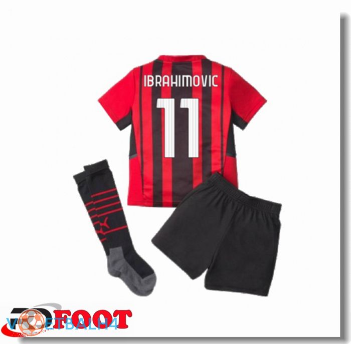 AC Milan（IBRAHIMOVIC 11）kinderen thuis jersey rood/zwart 2021/2022