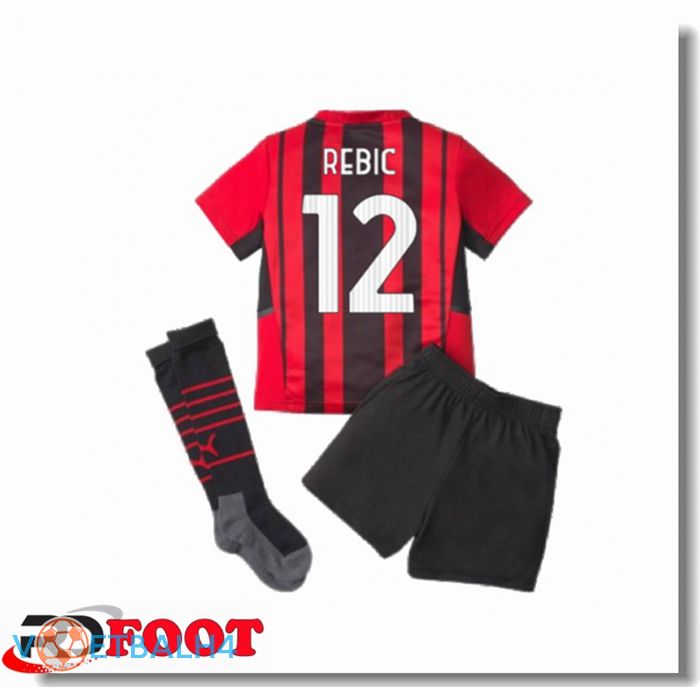 AC Milan（A.REBIC 12）kinderen thuis jersey rood/zwart 2021/2022