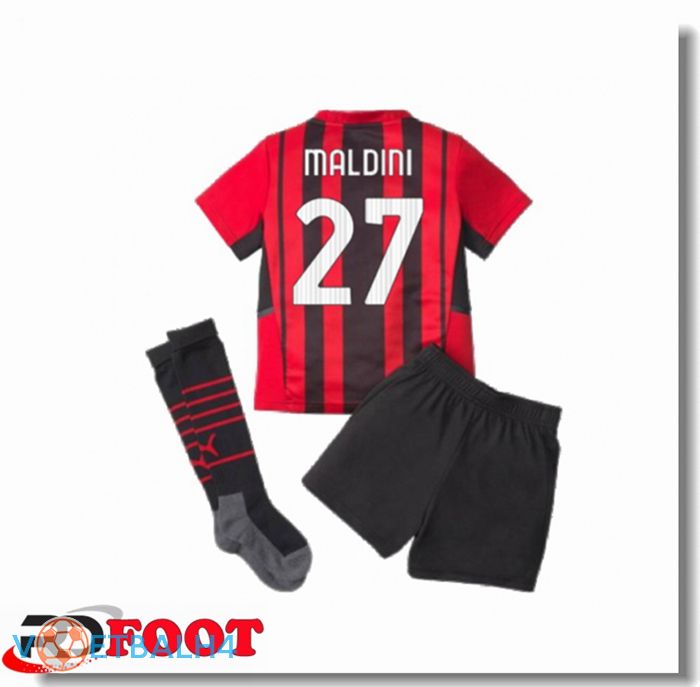 AC Milan（MALDINI 27）kinderen thuis jersey rood/zwart 2021/2022