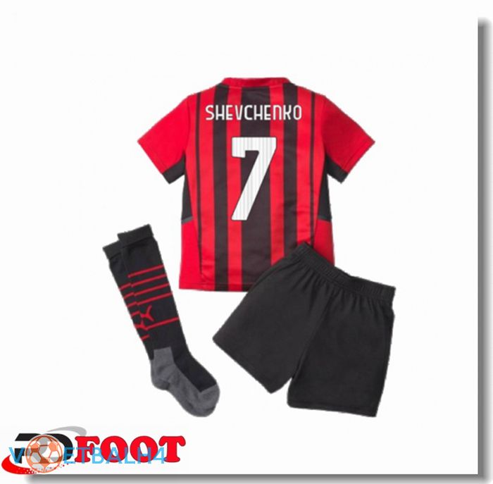 AC Milan（SHEVCHENKO 7）kinderen thuis jersey rood/zwart 2021/2022