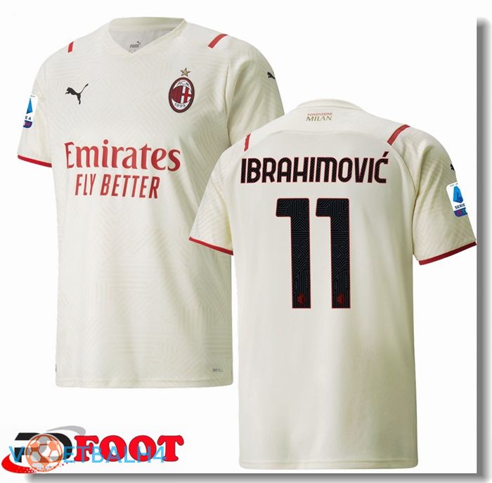 AC Milan（IBRAHIMOVIC 11）uit jersey Beige 2021/2022