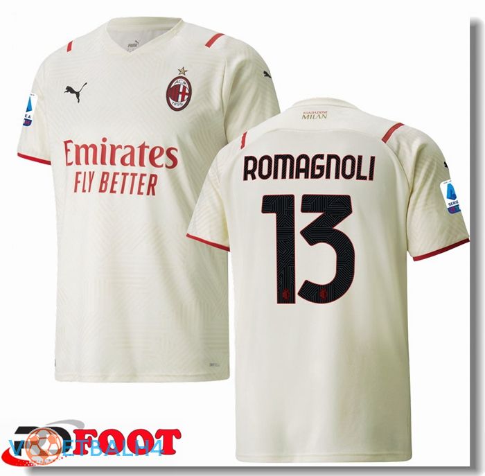 AC Milan（ROMAGNOLI 13）uit jersey Beige 2021/2022