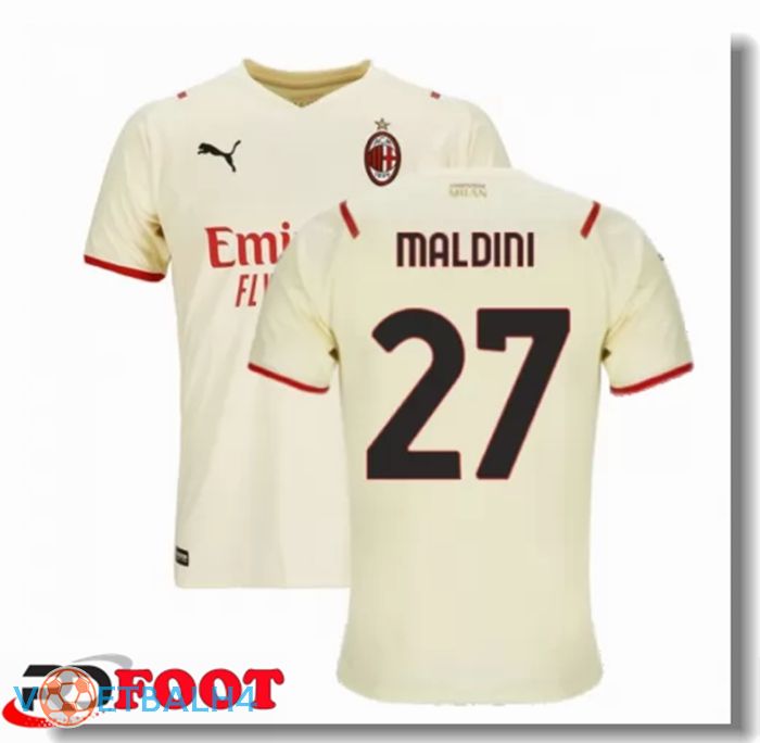 AC Milan（MALDINI 27）uit jersey Beige 2021/2022