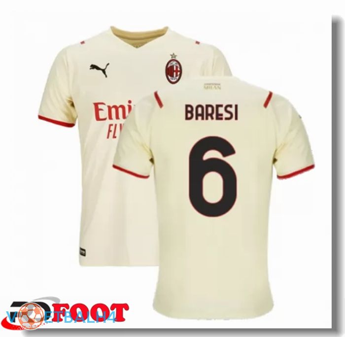 AC Milan（BARESI 6）uit jersey Beige 2021/2022