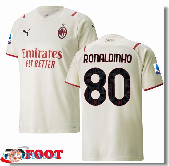 AC Milan（RONALDINHO 80）uit jersey Beige 2021/2022