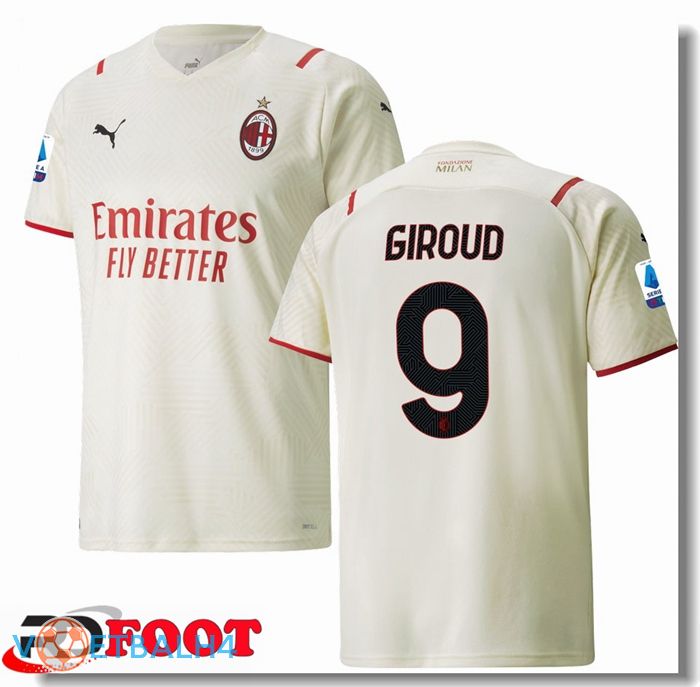 AC Milan（GIROUD 9）uit jersey Beige 2021/2022