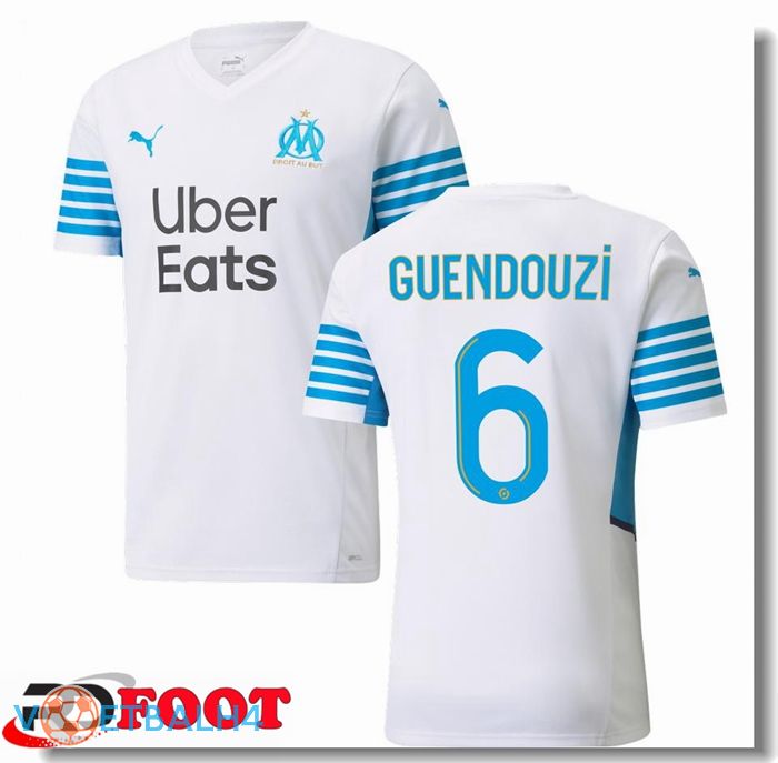 Olympique Marseille (GUENDOUZI 6) thuis jersey wit/blauw 2021/2022