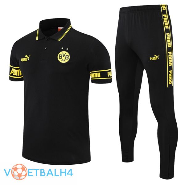 Dortmund Polo Shirt + broek zwart 2021/2022