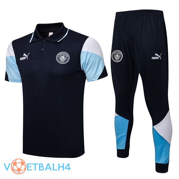 Manchester City Polo Shirt + broek blauw koninklijk 2021/2022