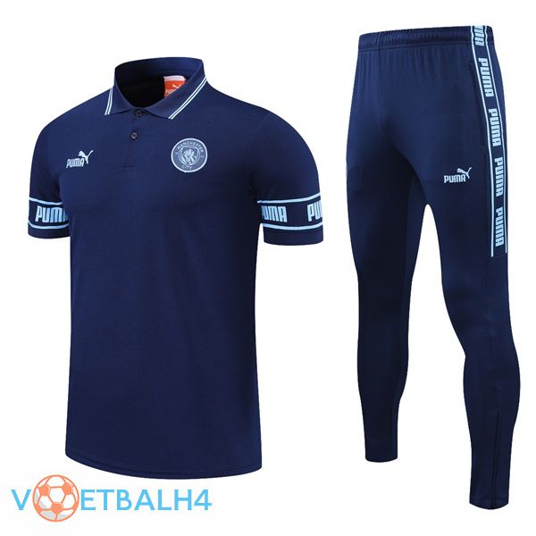 Manchester City Polo Shirt + broek blauw koninklijk 2021/2022