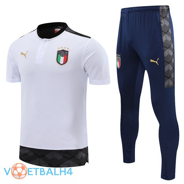 Italië Polo Shirt + broek wit 2021/2022