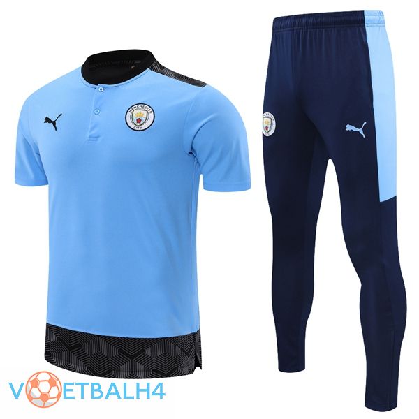 Manchester City Polo Shirt + broek blauw 2021/2022