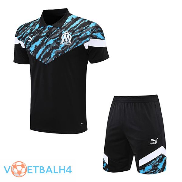 Marseille OM Polo Shirt + korte broek zwart blauw 2021/2022