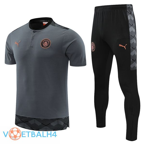 Manchester City Polo Shirt + broek grijs 2021/2022