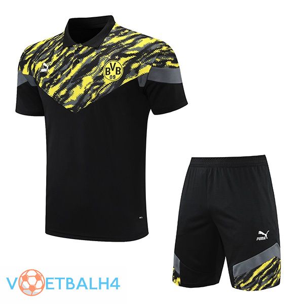 Dortmund Polo Shirt + korte broek zwart geel 2021/2022