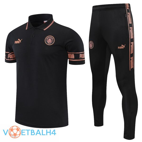 Manchester City Polo Shirt + broek zwart 2021/2022