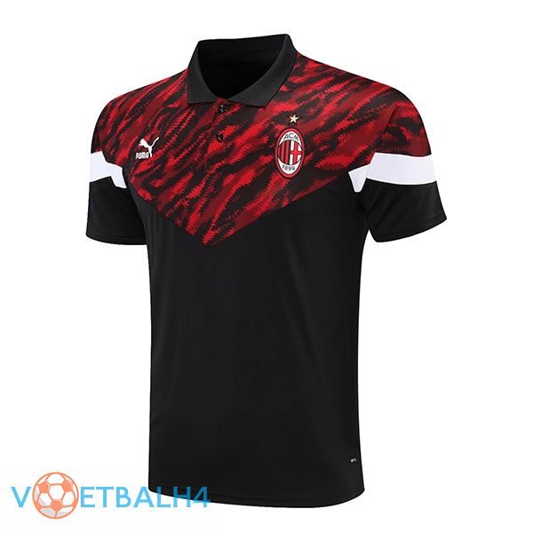 AC Milan Polo Shirt zwart rood 2021/2022