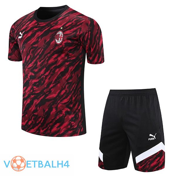 AC Milan Training T Shirt + korte broek rood zwart 2021/2022