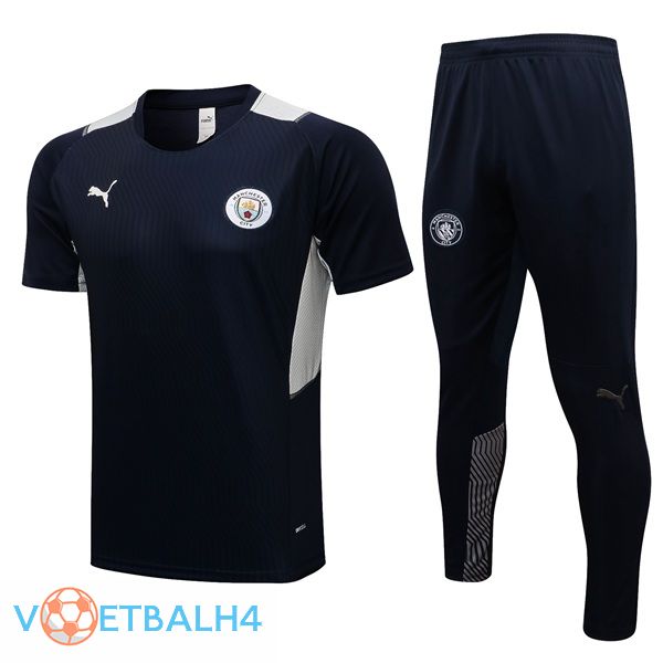 Manchester City Training T Shirt + broek blauw koninklijk 2021/2022