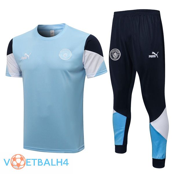 Manchester City Training T Shirt + broek blauw 2021/2022