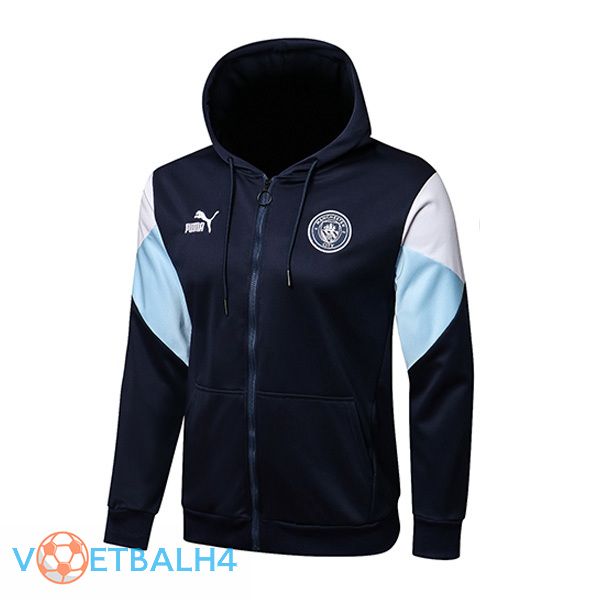 Manchester City trainingsjack Hoodie blauw koninklijk 2021/2022