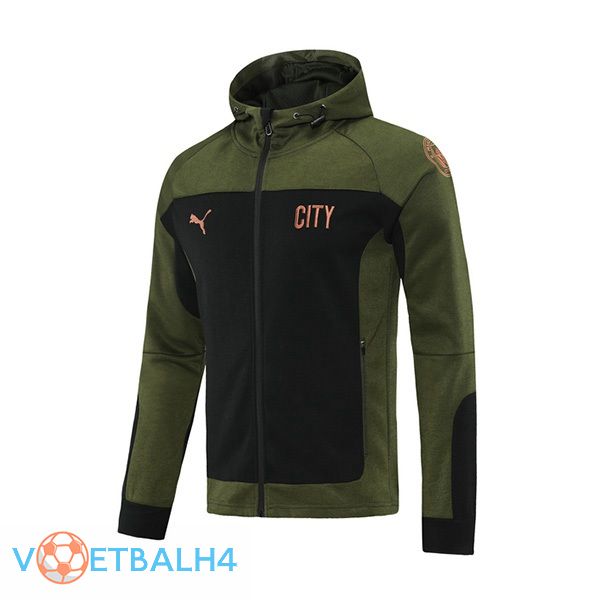 Manchester City trainingsjack Hoodie groente zwart 2021/2022