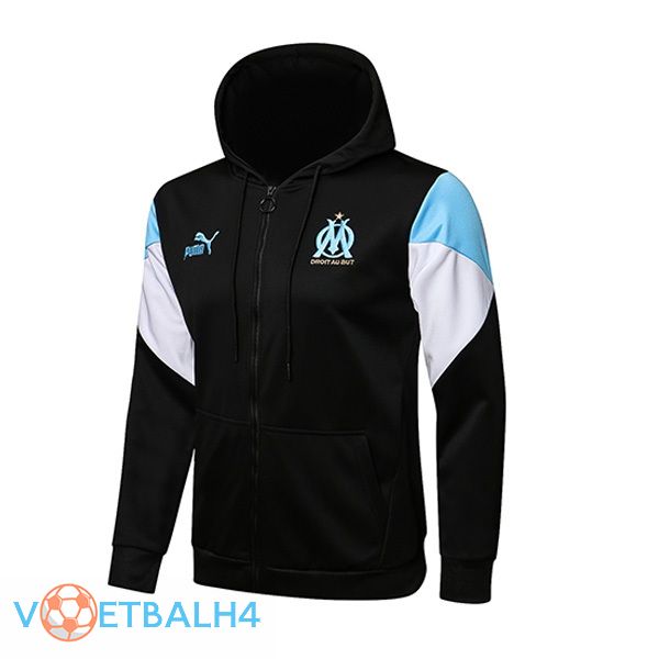 Marseille OM trainingsjack Hoodie zwart 2021/2022