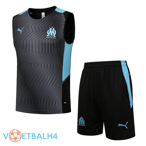 Marseille OM voetbal Vest + korte broek zwart blauw 2021/2022