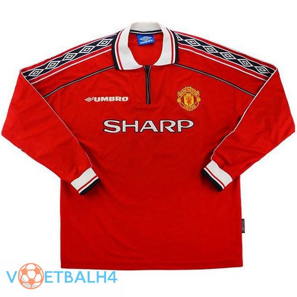 Manchester United lange mouwRetro thuis jersey 1998-1999