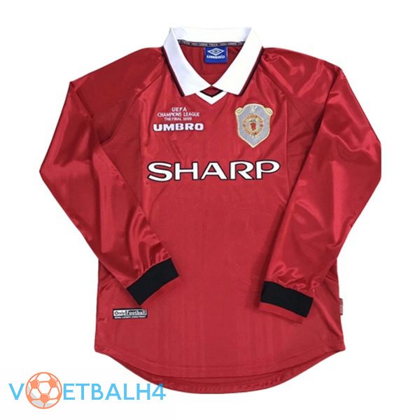 Manchester United lange mouwRetro thuis jersey 1999-2000