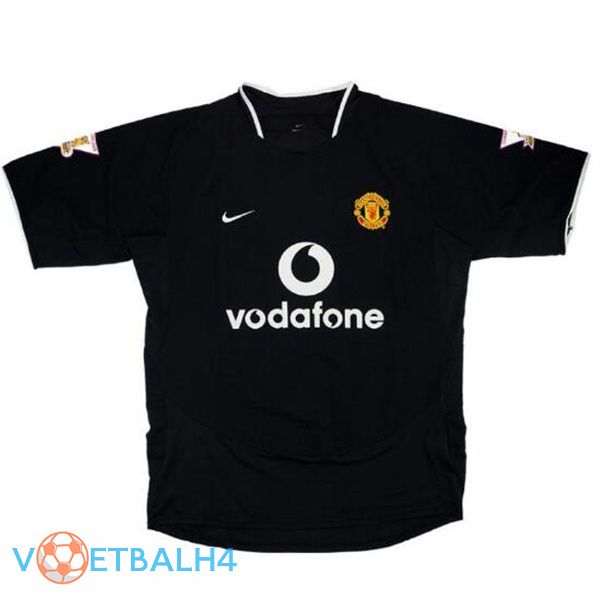 Manchester United Retro voetbal jersey uit zwart 2003-2004