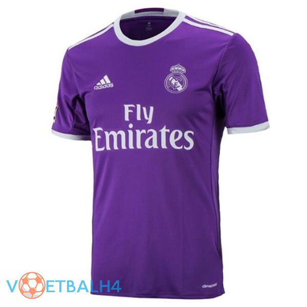 Real Madrid Retro voetbal jersey uit paars 2016-2017