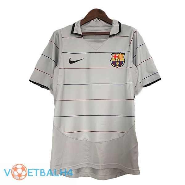 FC Barcelona Retro voetbal jersey uit grijs 2003-2004