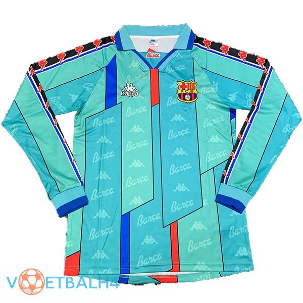 FC Barcelona Retro voetbal jersey uit lange mouwblauw 1996-1997