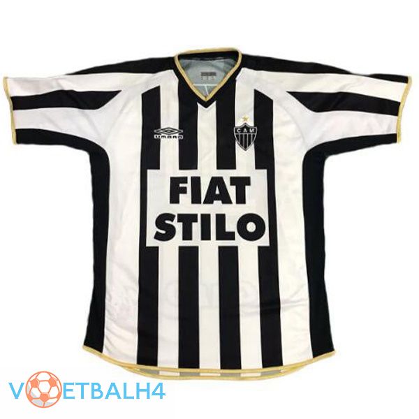 Atletico Mineiro Retro voetbal jersey thuis zwart wit 2003