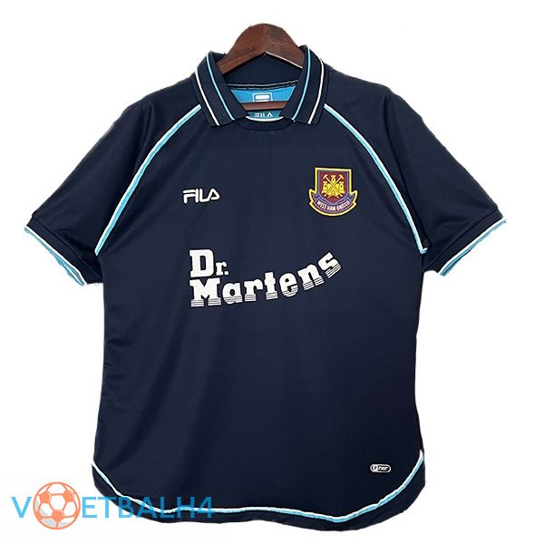 West Ham United Retro derde voetbal jersey blauw koninklijk 1999-2001