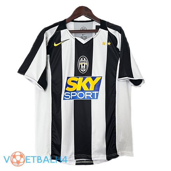 Juventus Retro thuis voetbal jersey wit zwart 2004-2005