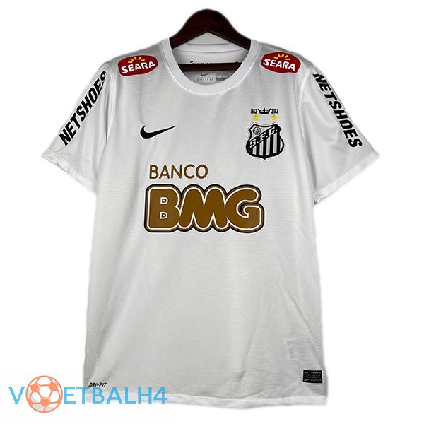 Santos FC Retro thuis voetbal jersey wit 2012-2013