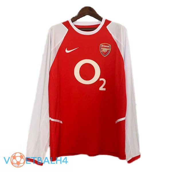 Arsenal Retro voetbal jersey thuis lange mouwrood 2002-2004