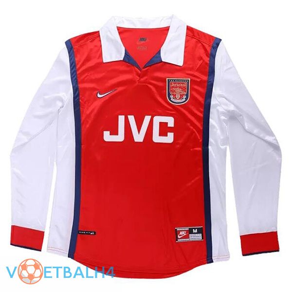 Arsenal Retro voetbal jersey thuis lange mouwwit rood 1998-1999