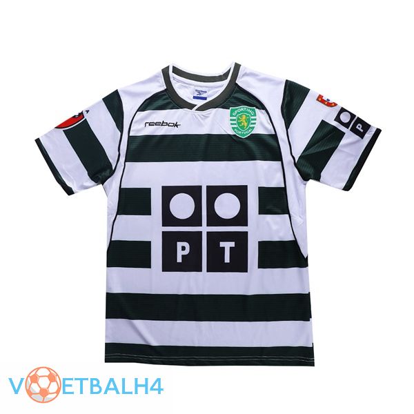 Sporting CP Retro thuis jersey groente wit 2001-2003