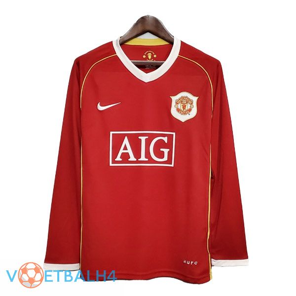 Manchester United Retro thuis jersey lange mouwrood 2006-2007