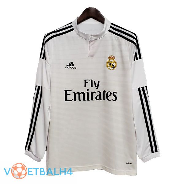 Real Madrid Retro thuis jersey lange mouwwit 2014-2015