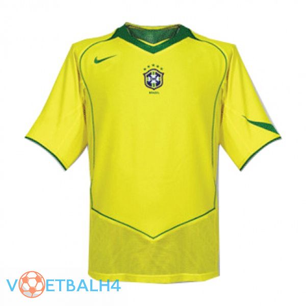 Brazilië Retro thuis jersey geel 2004