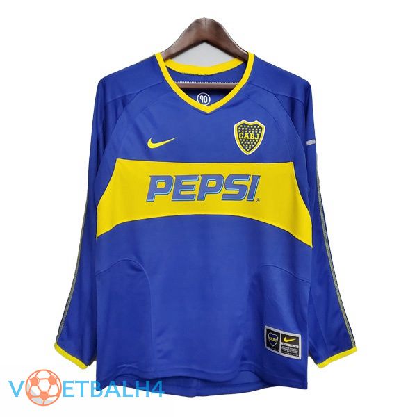 Boca Juniors Retro thuis jersey lange mouwblauw 2003-2004