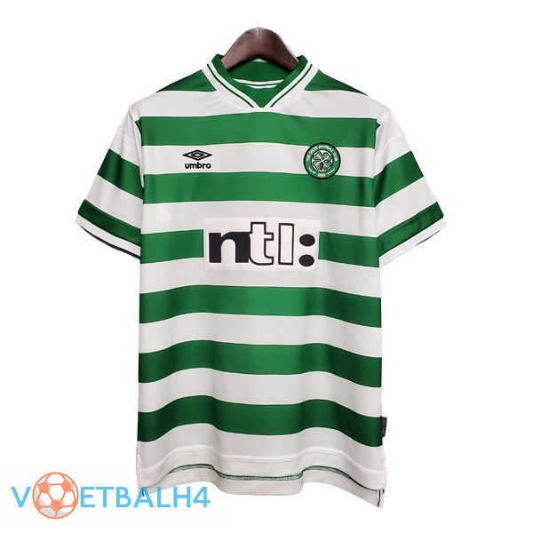 Celtic FC Retro thuis jersey groente wit 1999-2000