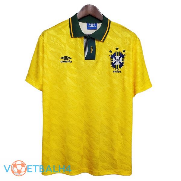 Brazilië Retro thuis jersey geel 1991-1993