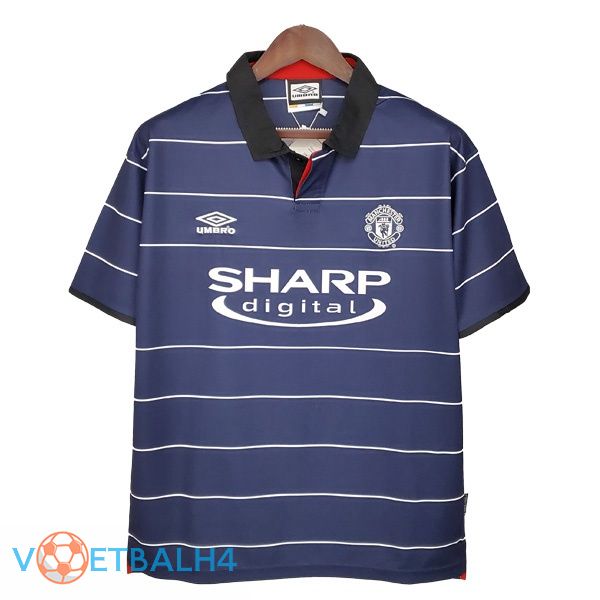 Manchester United Retro uit jersey blauw koninklijk 1999-2000