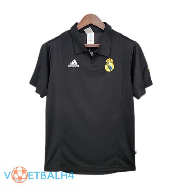 Real Madrid Kampioens League Retro uit jersey zwart 2002-2003