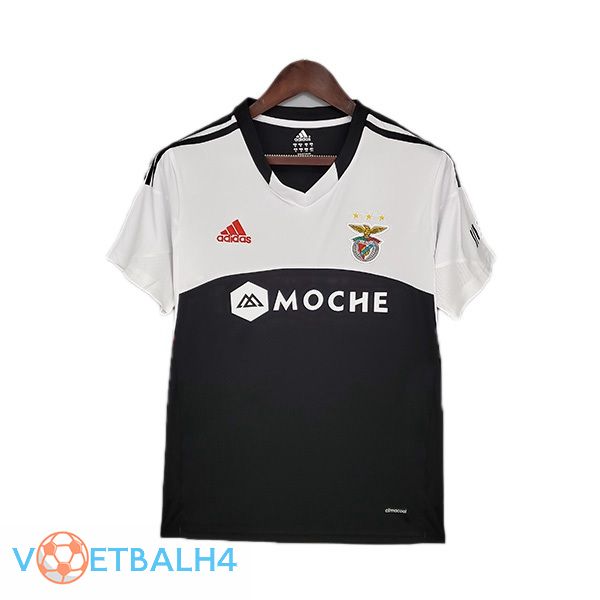 S.L Benfica Retro uit jersey wit zwart 2013-2014